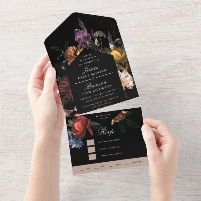 Dark Moody Floral Dutch Painterly Wedding (Aba destacável)