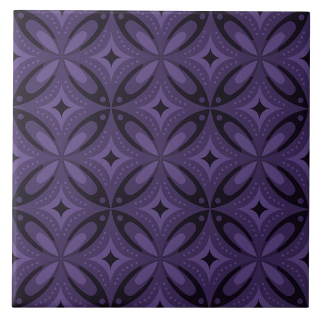 Dark Purple Colored Retro Pattern (Frente)