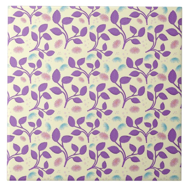 Dark Purple Floral Pattern | Aesthetic Seamless  (Frente)