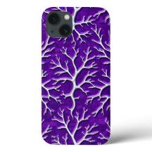 Dark Purple iPhone Case with Vein Texture