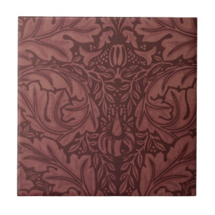 Dark Red Acanthus Leaves (por William Morris)