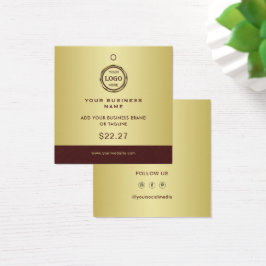 Dark-red gold design,Logo or Photo Price Tags