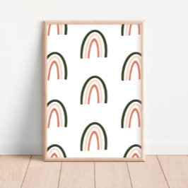 Dark Sage Boho Rainbows Poster