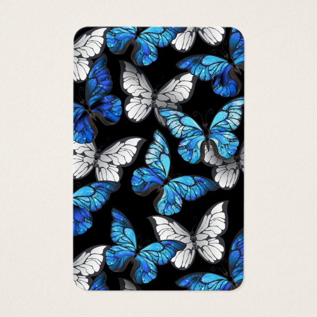 Dark Seamless Pattern with Blue Butterflies Morpho (Frente)