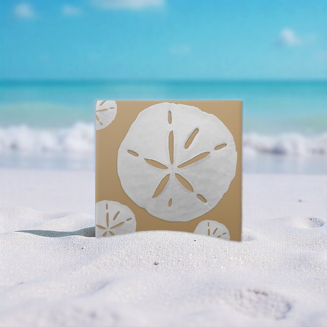 Dark Tan & White Tropical Beach Sand Dollar (Criador carregado)