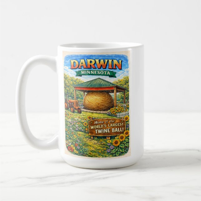 Darwin, MN Caneca de Café da Bola de Barbante de M (Esquerda)