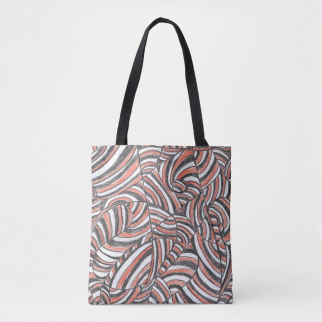 Darya | Saco Tote de Arte Abstrata Desenhada à Mão (Frente)