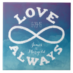 Data azul do casamento do amor da infinidade da