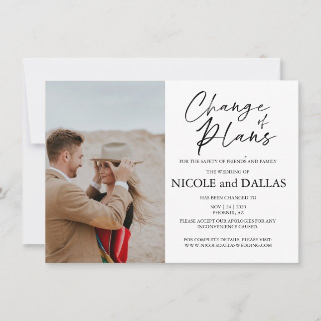 Data da Alteração de Casamento Reprogramada Modern (Frente)