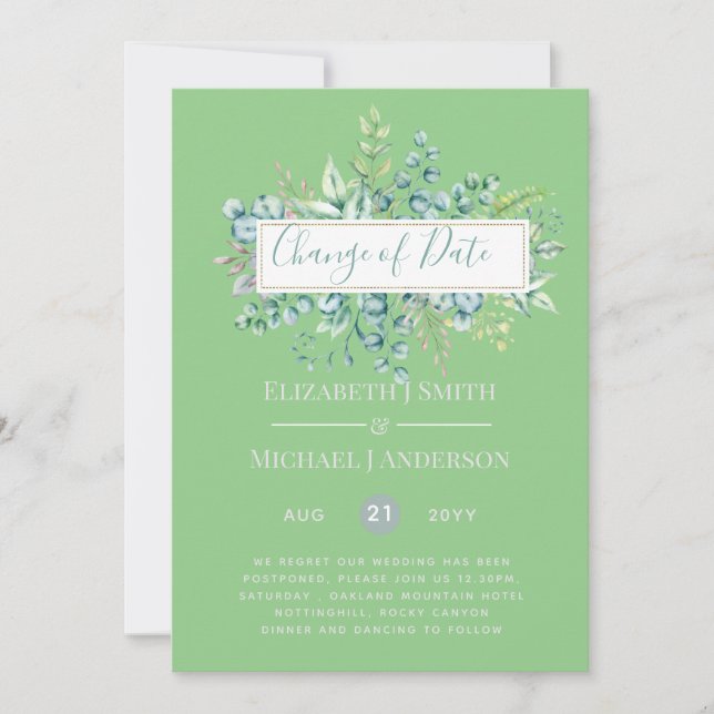 Data da Alteração do Evento Verde Eucalyptus (Frente)