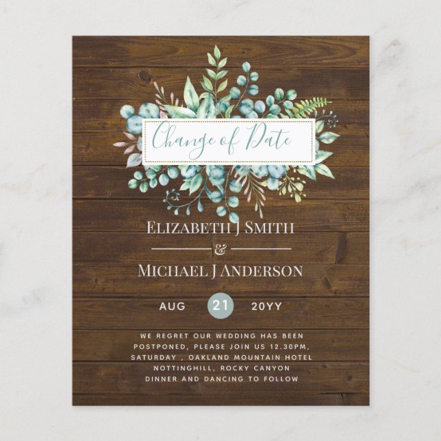 Data da Alteração do Evento Verde Eucalyptus (Frente)