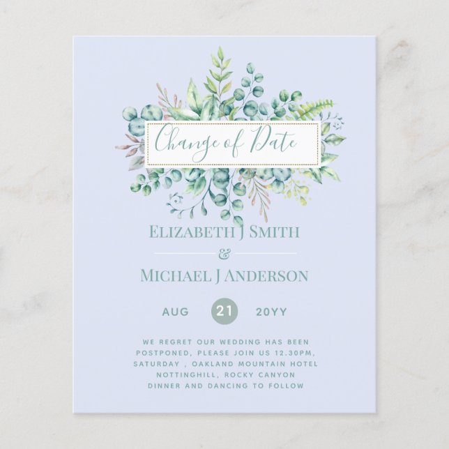 Data da Alteração do Evento Verde Eucalyptus (Frente)