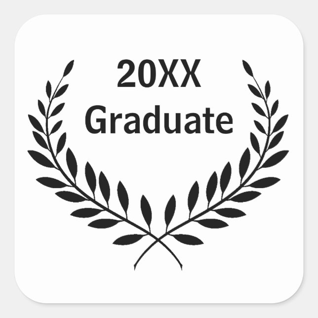 Data de Graduação Square - Adesivo Quadrado (Frente)