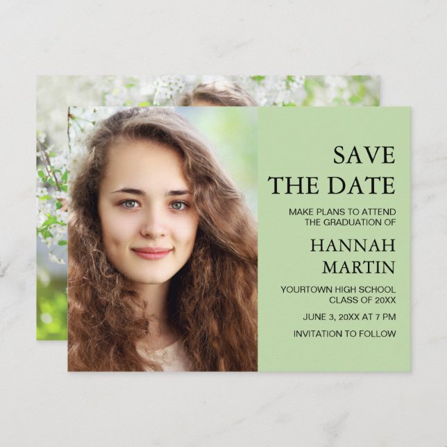 Data de Salvamento da Fotografia do Mint Green Gra (Frente/Verso)