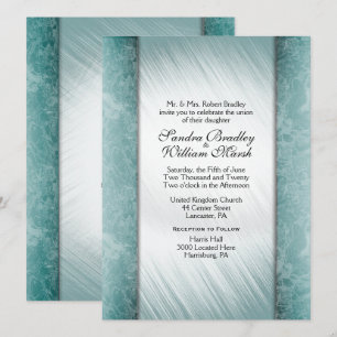 data Marble Columns Mint Convites de Casamento
