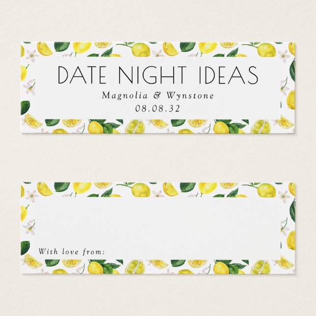 Data Noite Ideas Lemons Chá de panela Casamento (Frente & Verso)