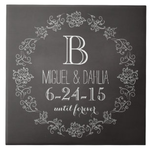 Data personalizada do casamento do monograma do