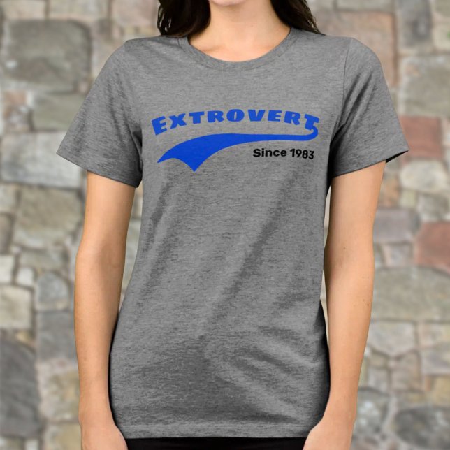 Data Personalizada do Swoosch da Tipografia de Ext (Template date text on Extrovert typography tee shirt. )