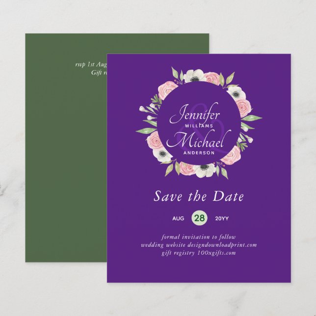 Datas de Salvamento do ORÇAMENTO LeahG Blue Floral (Frente/Verso)