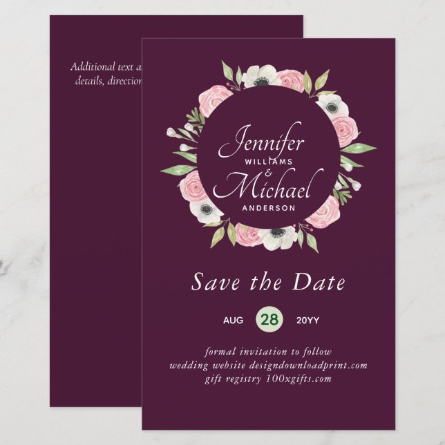 Datas de Salvamento do ORÇAMENTO LeahG Blue Floral (Frente/Verso)