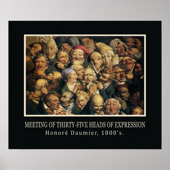Daumier's Expressions art poster (Frente)
