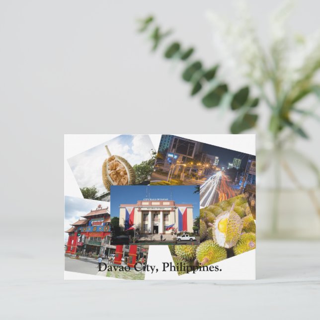 Davao City, Filipinas Cartão Postal. (Em pé/Frente)
