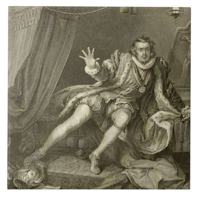 David Garrick (1717-79) como Richard III, ato V (Frente)