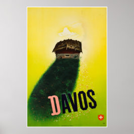 Davos, Parente, Suiça, Poster de Esqui