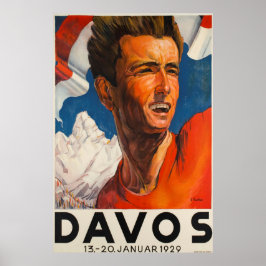 Davos, Parente, Suiça, Poster de Esqui