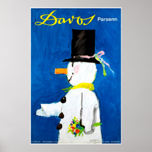Davos, Parsenn, suiça, poster do esqui