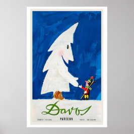 Davos Parsenn Switzerland Vintage Ski Poster