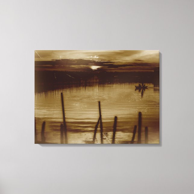 Dawn na Canvas da lagoa (Frente)