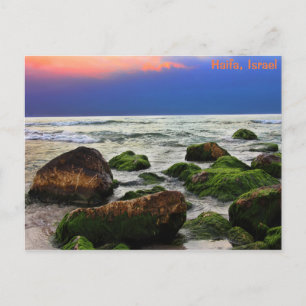 Dawn No Mar Perto De Haifa, Cartão Postal De Israe