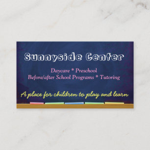 Daycare Chilcare Chalkboard Cartão de visita