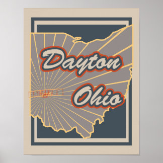Dayton, Ohio Art Impressão - Poster de viagens v2
