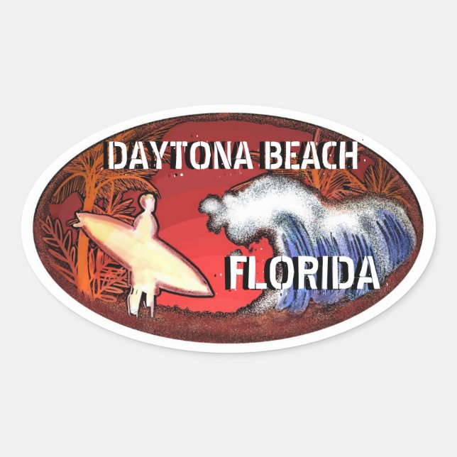 Daytona Beach surf-art adesivos (Frente)