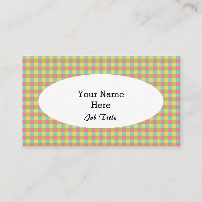 Dazzle Check cartão de visita oval branco (Frente)