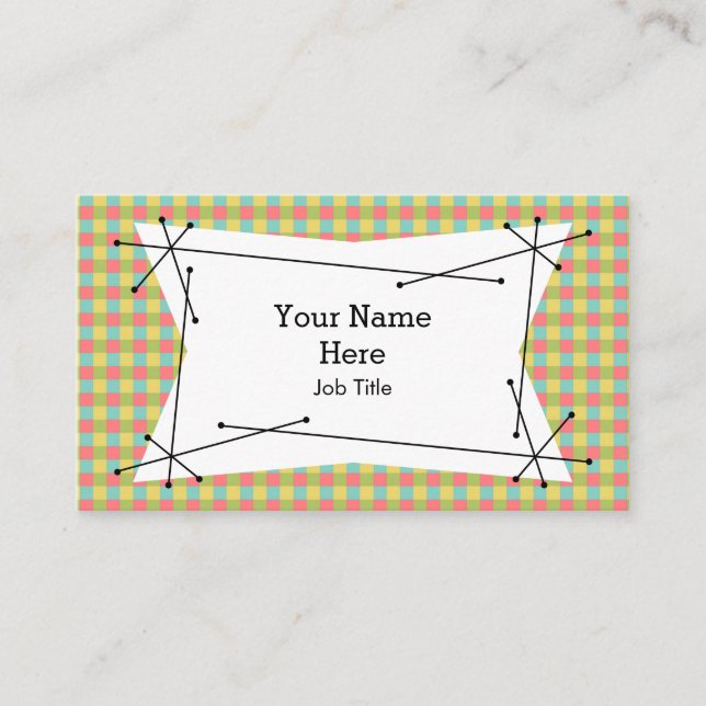 Dazzle Check Plaque cartão de visita (Frente)