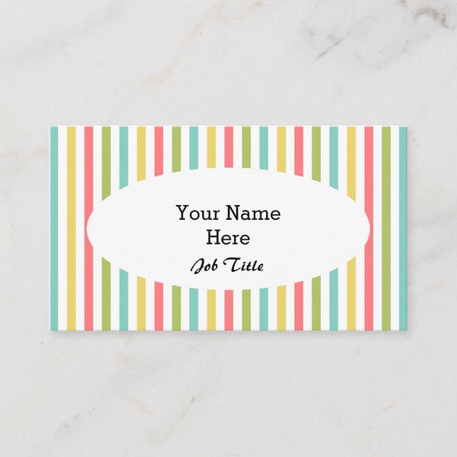 Dazzle Stripe Classic cartão de visita oval branco (Frente)