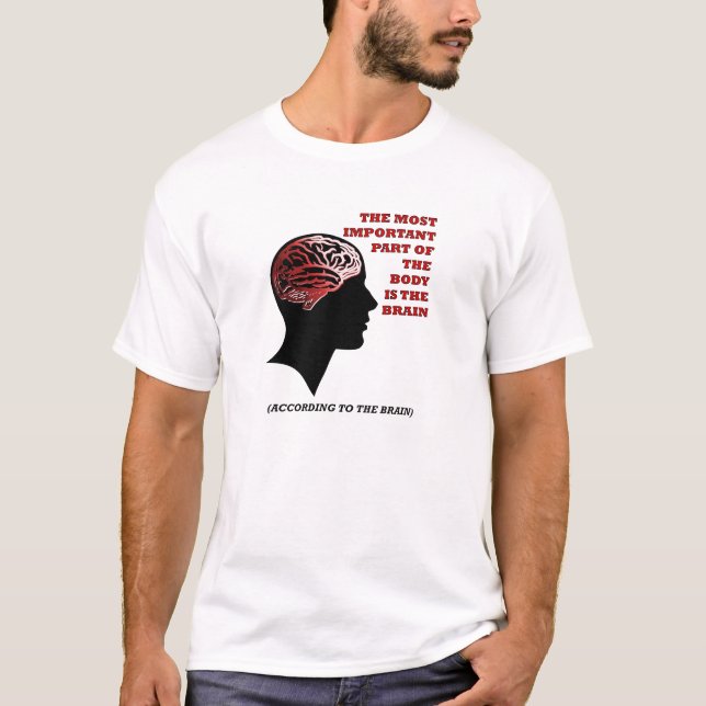 De acordo com a camiseta engraçada do cérebro (Frente)