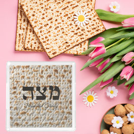 De Acrílico Holiday Passover Hebrew Matzah Bandeja