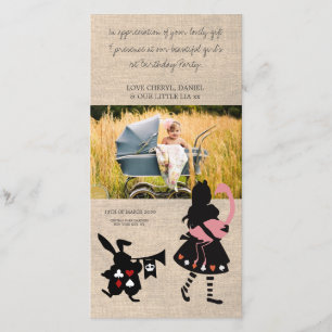 De Agradecimento Alice no País das Maravilhas Obrigado Cartão com