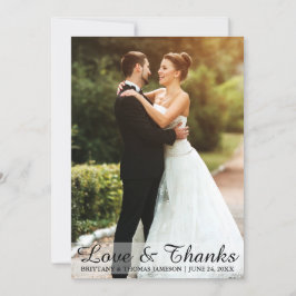 De Agradecimento Amor do casamento & obrigados noiva & cartão com