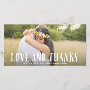 De Agradecimento Amor jovem Casamento Obrigado Cartão com fotos