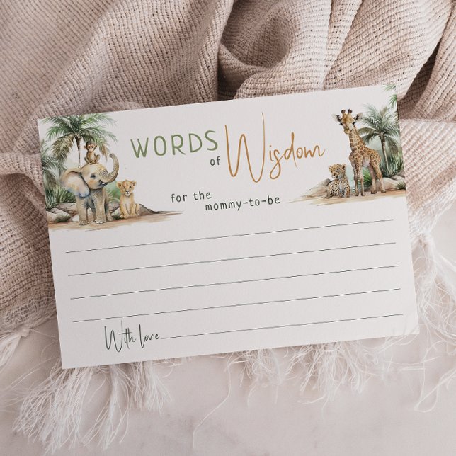 De Agradecimento Animais da Selva Safari Palavras do Cartão Sabedor (Criador carregado)