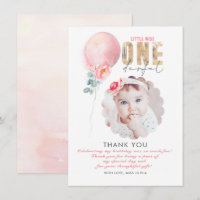 Aniversário da Menina Obrigado Cartão Fotográfico