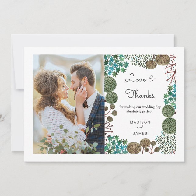 De Agradecimento Árvores Floresta | Obrigado | Cartão (Frente)