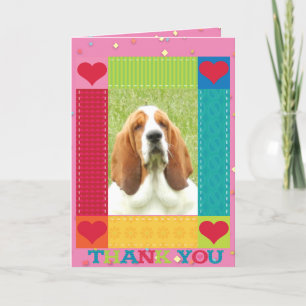 De Agradecimento Basset Hound no cartão "Obrigado"