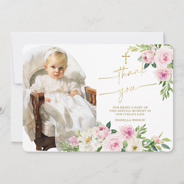 De Agradecimento Batismo Obrigado Cartão com fotos (Frente)