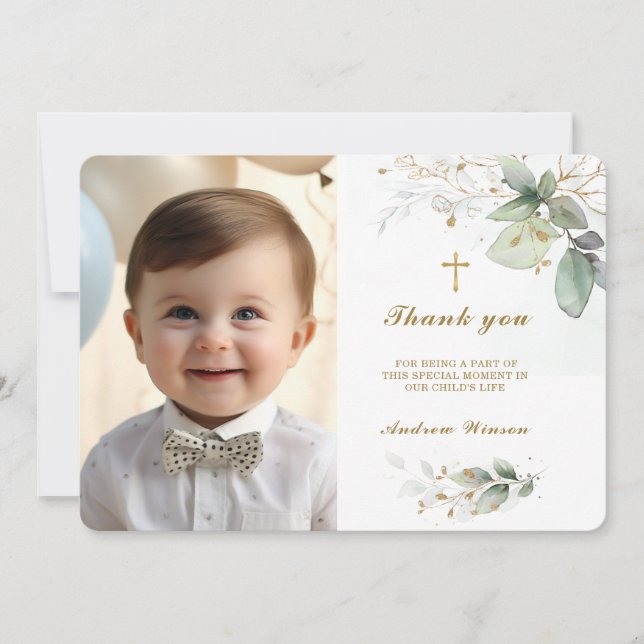 De Agradecimento Batismo Obrigado Cartão com fotos (Frente)